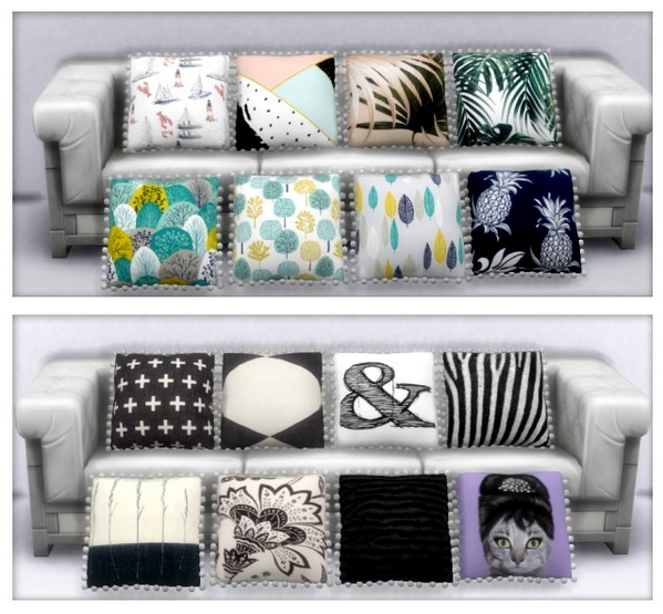 Sims 4 Pompon Cushions by 	Oldbox at All 4 Sims