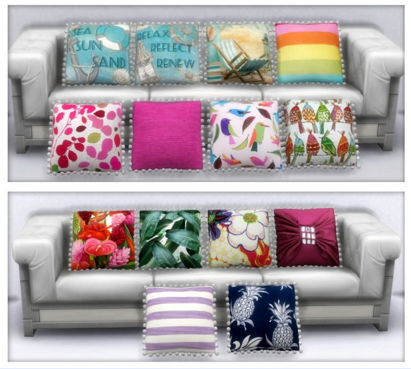Sims 4 Pompon Cushions by 	Oldbox at All 4 Sims