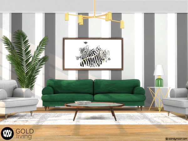 Sims 4 Gold Living by wondymoon at TSR
