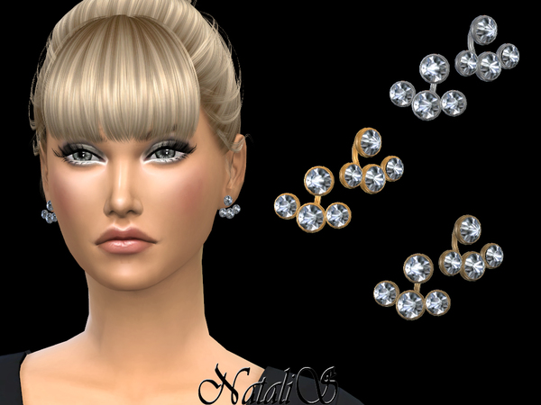 Sims 4 Triple crystals ear jackets by NataliS at TSR
