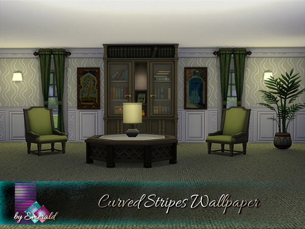 Sims 4 Curved Stripes Wallpaper by emerald at TSR