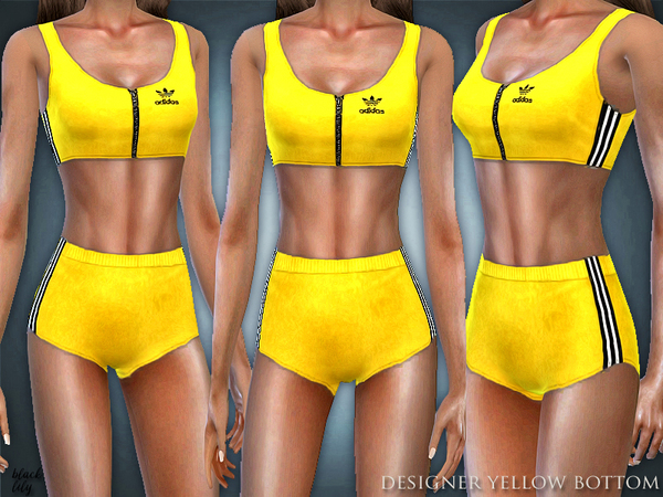 Sims 4 Designer Yellow shorts by Black Lily at TSR