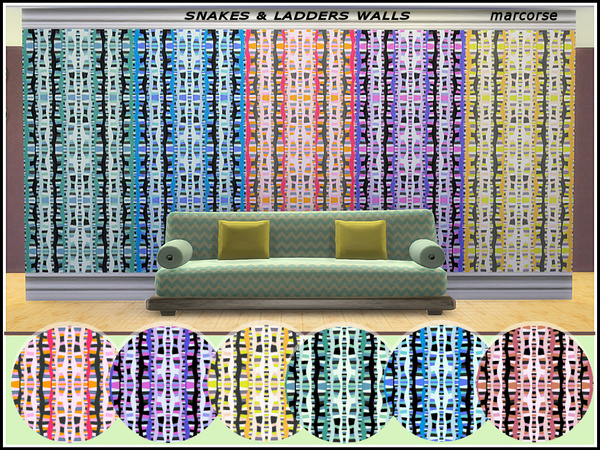 Sims 4 Snakes and Ladders Walls by marcorse at TSR