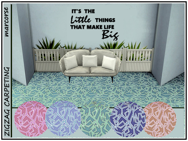 Sims 4 Zig Zag Carpeting by marcorse at TSR