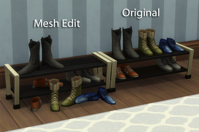 Sims 4 Shoes shelf by mammut at Blacky’s Sims Zoo