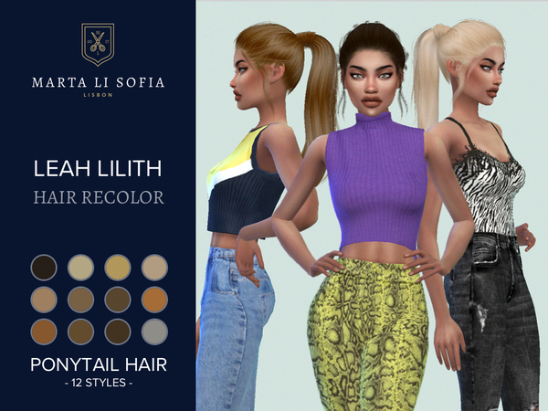 Sims 4 Leah Lilith everlasting hair recolor by martalisofia at TSR