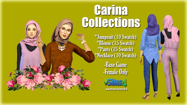 Sims 4 Hijab Model051 & 052 With Carina Collections at Aan Hamdan Simmer93
