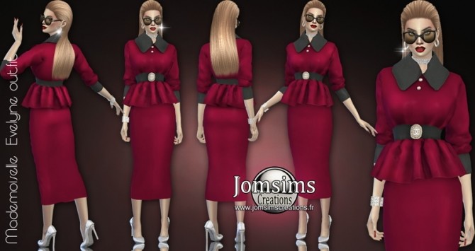 Sims 4 Mademoiselle evelyne outfit at Jomsims Creations