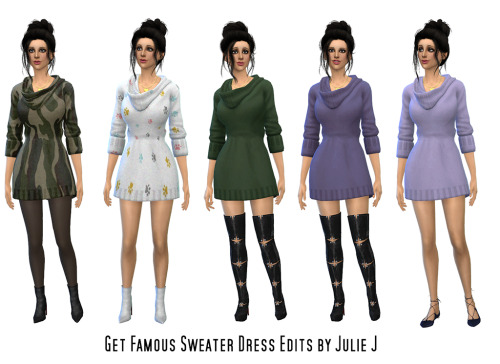 Sims 4 Get Famous Sweater Dress Edit at Julietoon – Julie J
