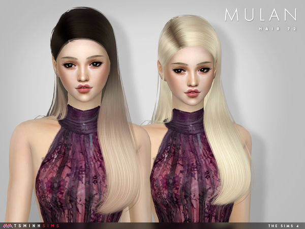 Sims 4 Mulan Hair 72 by TsminhSims at TSR