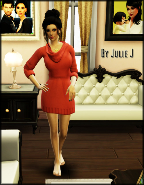 Sims 4 Get Famous Sweater Dress Edit at Julietoon – Julie J