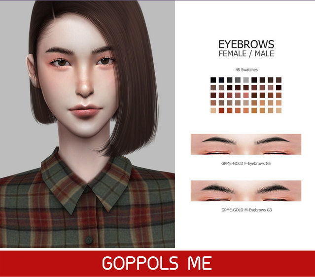 Sims 4 GPME GOLD F G5 / M G3 eyebrows at GOPPOLS Me