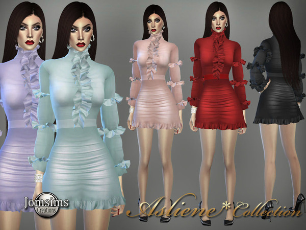 Sims 4 Asliene dress 7 by jomsims at TSR