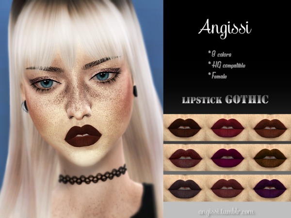 Sims 4 Gothic lipstick by ANGISSI at TSR