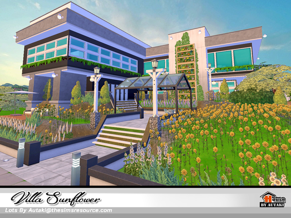 Sims 4 Villa Sunflower NoCC by autaki at TSR