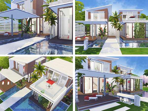 Sims 4 Freya contemporary house by Rirann at TSR
