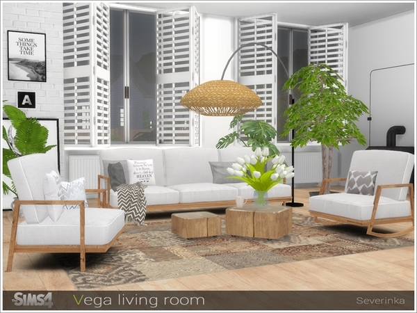 Sims 4 Vega living room at TSR