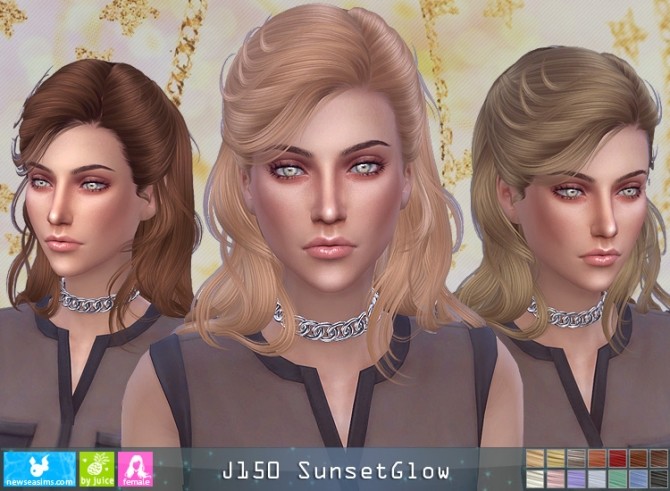 Sims 4 J150 SunsetGlow hair (P) at Newsea Sims 4