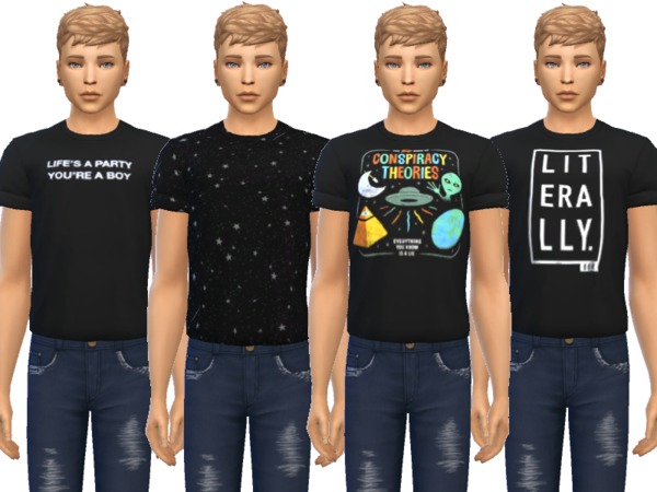 Sims 4 Snazzy Cuffed Tees by Wicked Kittie at TSR