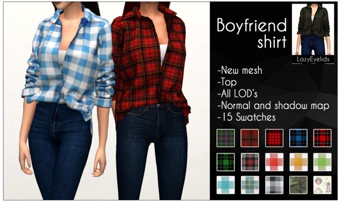 Sims 4 Boyfriend shirt at LazyEyelids