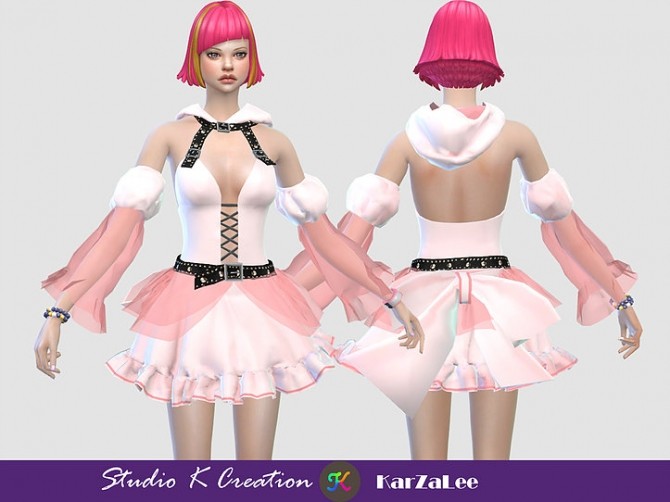 Sims 4 T04 hoodie mini dress at Studio K Creation