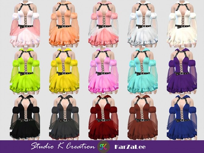 Sims 4 T04 hoodie mini dress at Studio K Creation