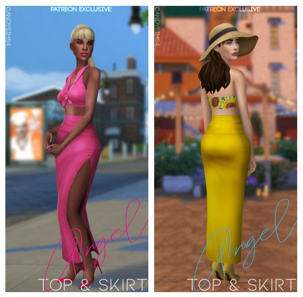 Sims 4 ANGEL TOP & SKIRT at Candy Sims 4