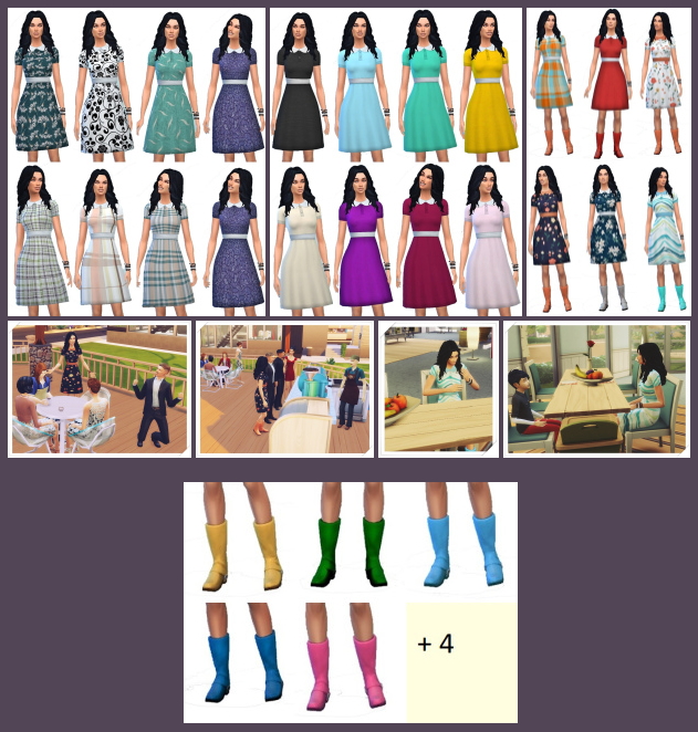 Sims 4 Collar Dress + Knee boots recolours at Birksches Sims Blog