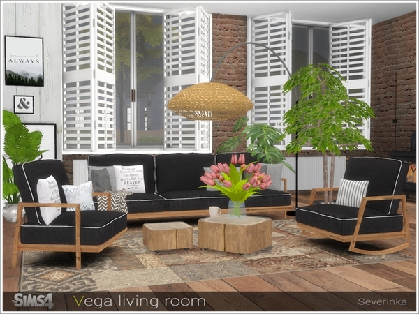 Sims 4 Vega living room at TSR
