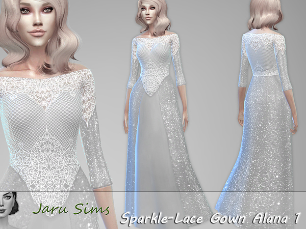 Sims 4 Sparkle Lace Gown Alana 1 by Jaru Sims at TSR