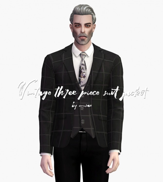 Sims 4 Vintage Three piece Suit Jacket at EFFIE