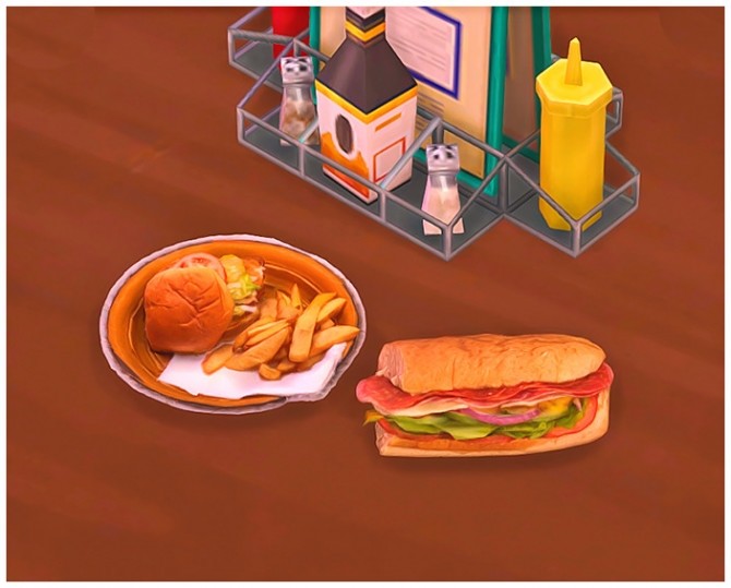 Sims 4 Chicken Sandwich Meal and Sub Sandwich at Josie Simblr