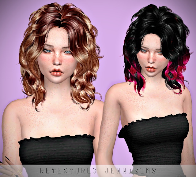 Sims 4 Newsea Lingering Hair retexture at Jenni Sims