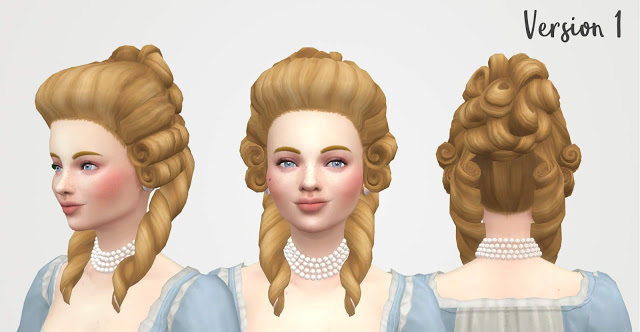 Sims 4 Georgiana Rococo Hair Updo at Historical Sims Life