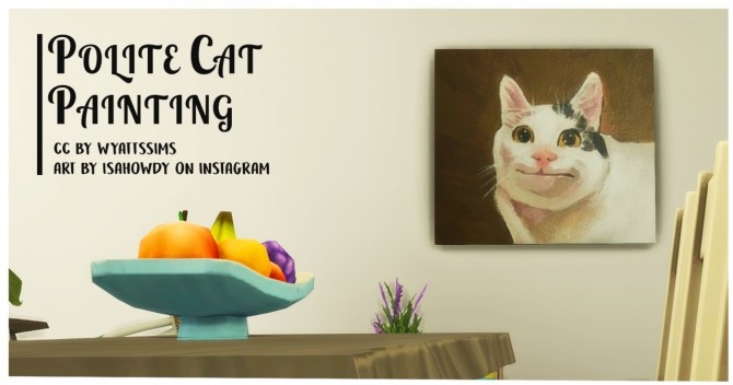 Sims 4 POLITE CAT PAINTING at Wyatts Sims