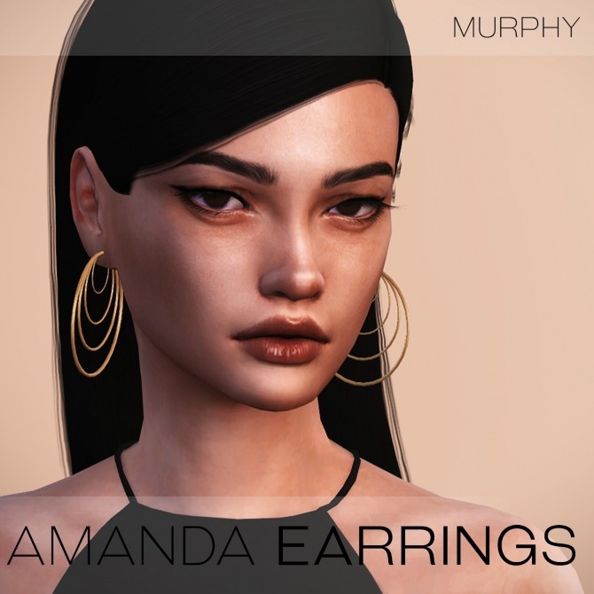 Sims 4 Amanda Earrings by Victoria Kelmann at MURPHY
