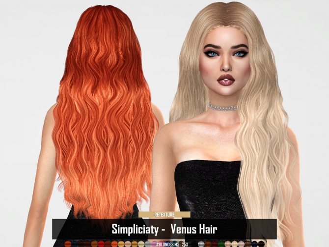 Blondesims Simpliciaty Venus Hair Retexture At Redheadsims Sims Updates