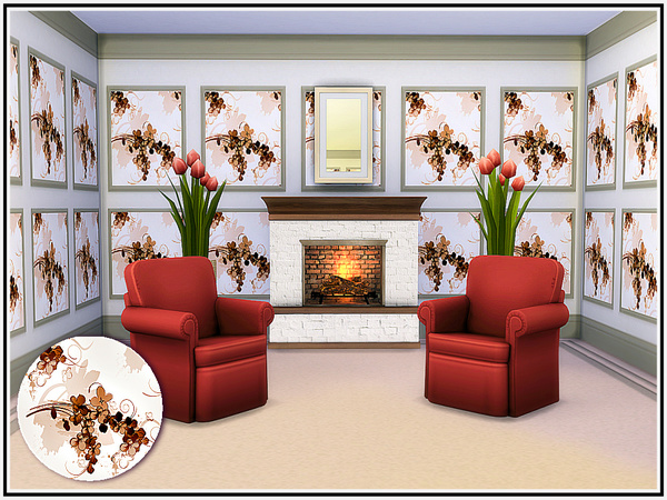 Sims 4 Shades of Brown Walls by marcorse at TSR