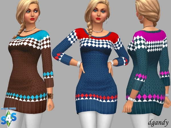 Sims 4 Sweater Dress Lori by dgandy at TSR