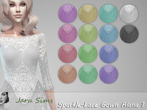 Sims 4 Sparkle Lace Gown Alana 1 by Jaru Sims at TSR