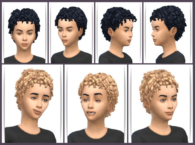 Sims 4 Shorty Curls Kids &Toddler Hair at Birksches Sims Blog