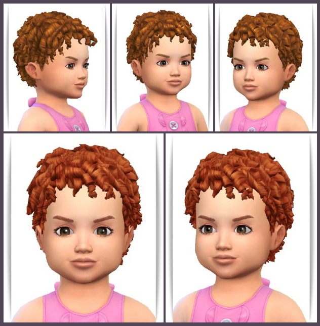 Sims 4 Shorty Curls Kids &Toddler Hair at Birksches Sims Blog