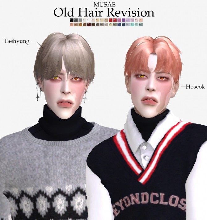 Sims 4 Hoseok & Taehyung Hair REVISIONS at EFFIE