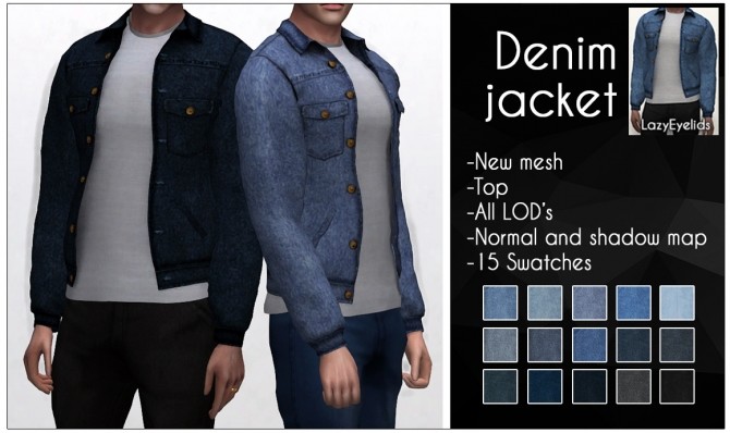 Sims 4 Denim jacket at LazyEyelids