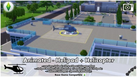 Animated Helipad + Helicopter by Bakie at Mod The Sims
