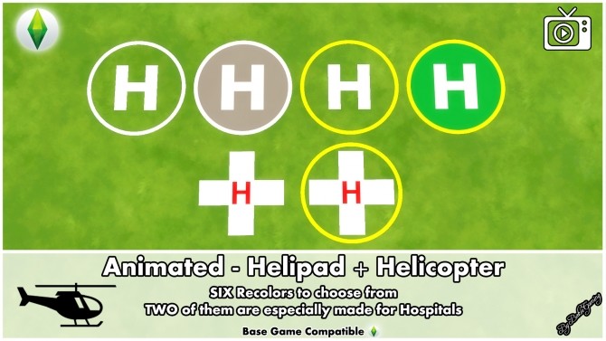 Sims 4 Animated Helipad + Helicopter by Bakie at Mod The Sims
