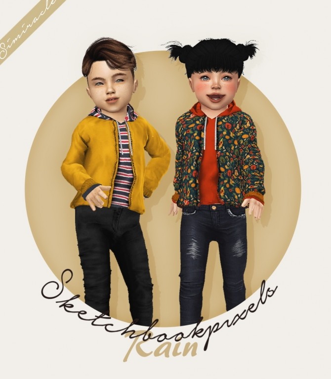 Sims 4 Sketchbookpixels Rain 3T4 jacket for toddlers at Simiracle
