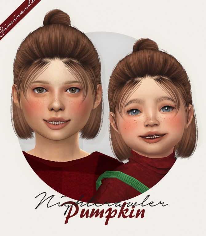 Sims 4 Nightcrawler Pumpkin hair for kids and toddlers at Simiracle