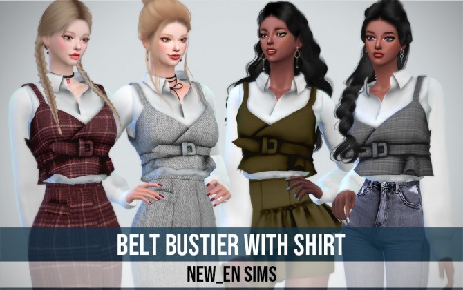 Sims 4 Belt Bustier With Shirt at NEWEN