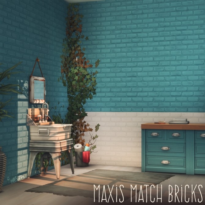 Sims 4 MAXIS MATCH BRICKS in 48 Image Spectra colours at Picture Amoebae